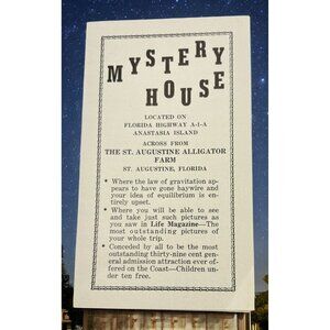 Vintage 1950s Mystery House Travel Brochure St Augustine Florida Souvenir